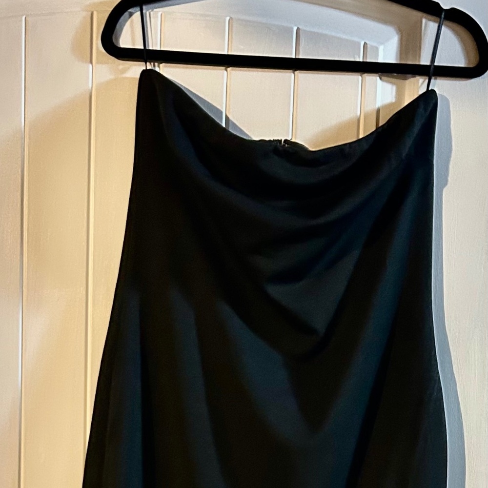 Prom 39 NWT Olia Black Elegant Strapless Fringed Dress Large